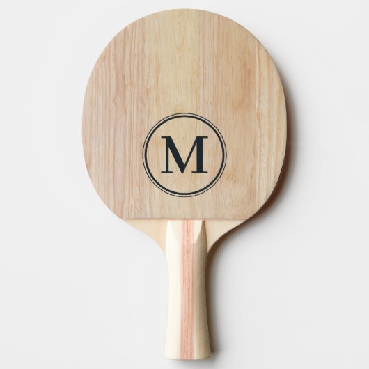 Wit essen hout monogram tafeltennisbatje (Achterkant)