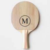 Wit essen hout monogram tafeltennisbatje (Voorkant)