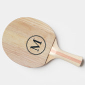 Wit essen hout monogram tafeltennisbatje (Zijkant)