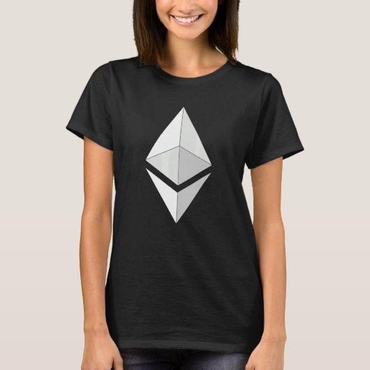 Wit Ethereum-symbool T-shirt (Voorkant)