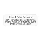 Wit etiket met namen en adresgegevens (Voorkant)