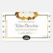 Wit etiket Oranje Roos laat juwelen Logo (Voorkant)