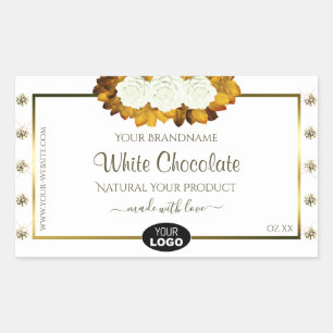 Wit etiket Oranje Roos laat juwelen Logo