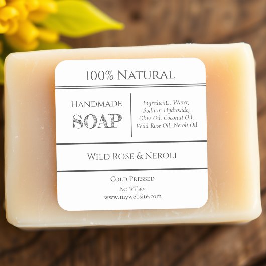 Wit | Etiketten van zeepingrediënten