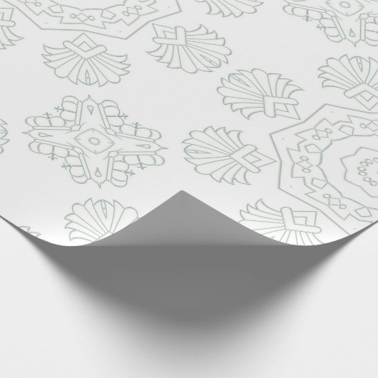 Wit etnisch patroon cadeaupapier (Hoek)