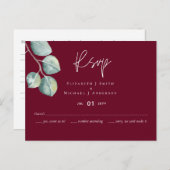 Wit EUCALYPTUS-huwelijk met een lage begroting Briefkaart (Voorkant / Achterkant)