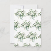 Wit Eucalyptus Watercolor Bloemen Bruiloft Feest Bedankkaart (Achterkant)