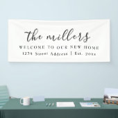 Wit familienaam Welkom | Houseopwarming Spandoek (Beurs)