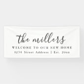 Wit familienaam Welkom | Houseopwarming Spandoek (Horizontaal)