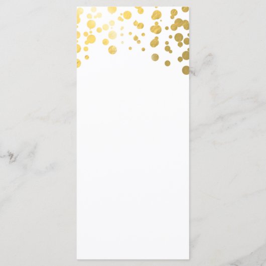 Wit & Faux Gold Confetti Elegant Menu Kaart (Achterkant)