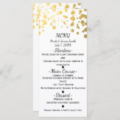 Wit & Faux Gold Confetti Elegant Menu Kaart (Voorkant / Achterkant)