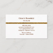 Wit | Faux Gold Glitter Marble Agate Monogram B Visitekaartje (Achterkant)