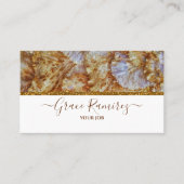 Wit | Faux Gold Glitter Marble Agate Monogram B Visitekaartje (Voorkant)