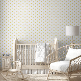 Wit Faux Gold Polka Dots Kinder Kamer kinderkamer Behang