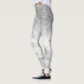 Wit faux marmer en glitter ombre leggings (Links)