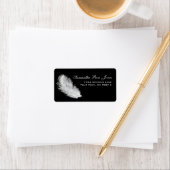 Wit Feather Black Aangepast adres Etiket (Insitu)