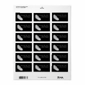 Wit Feather Black Aangepast adres Etiket (Full Sheet)