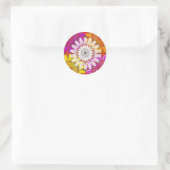 WIT felle ZON Chakra Zonnebloem Yoga Mandala FUN Ronde Sticker (Tas)
