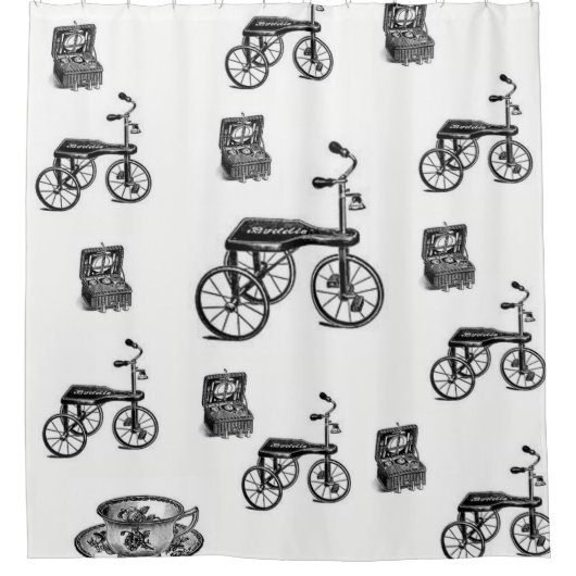  wit fietsdouchegordijn douchegordijn (Voorkant)