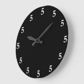 Wit Five o'Clock ergens op Zwart Grote Klok (Hoek)