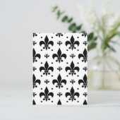 Wit Fleur-de-lis-patroon ontwerp achtergrond Briefkaart (Staand voorkant)