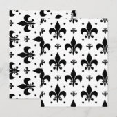 Wit Fleur-de-lis-patroon ontwerp achtergrond Briefkaart (Voorkant / Achterkant)
