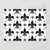 Wit Fleur-de-lis-patroon ontwerp achtergrond Briefkaart (Achterkant)