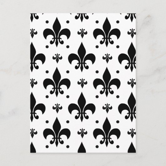 Wit Fleur-de-lis-patroon ontwerp achtergrond Briefkaart (Voorkant)