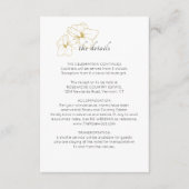 Wit | Floral Script Wedding Details Informatiekaartje (Voorkant)