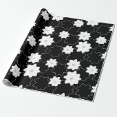 wit floreel patroon met parels cadeaupapier (Uitgerold)