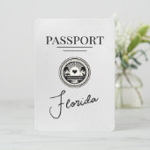 Wit Florida paspoort Bewaar de datum Save The Date (Staand voorkant)