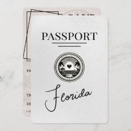Wit Florida paspoort Bewaar de datum Save The Date