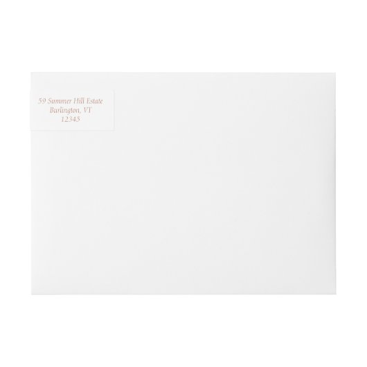 Wit Foliage bruiloft paar retour adres label (Voorkant)