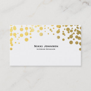 Wit Folie Glam Confetti Stippen Visitekaartje