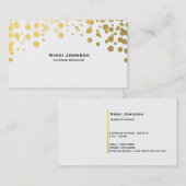 Wit Folie Glam Confetti Stippen Visitekaartje (Voorkant / Achterkant)