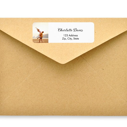 Wit foto-huwelijk script retouradres etiket