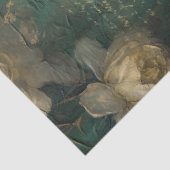 wit Frans roos gouden folie smaragdgroen Tissuepapier (Detail)