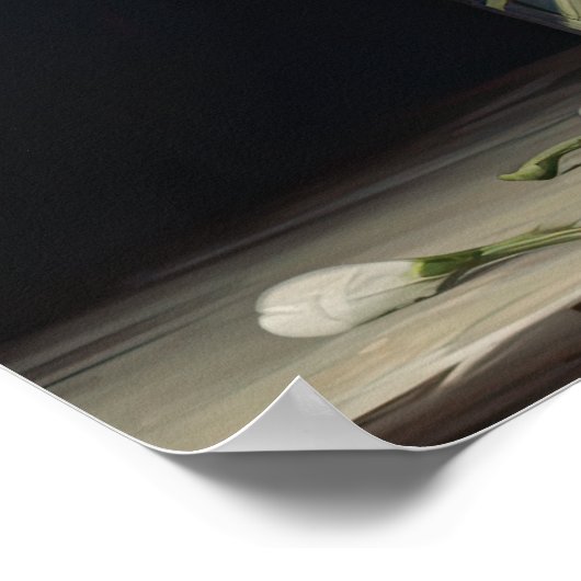 Wit Freesia Bloemen Art Print Poster (Hoek)