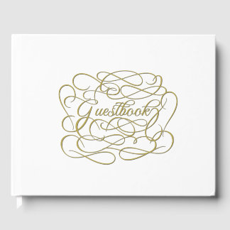 Wit gastenboek met fancy letters