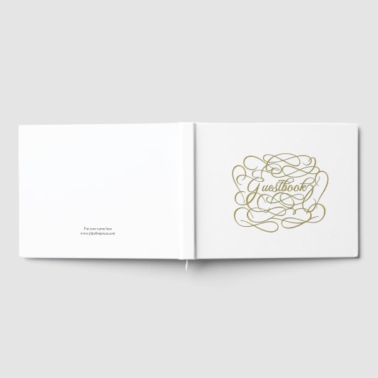 Wit gastenboek met fancy letters (Volledig)