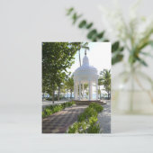 wit - gazebo op een tropisch eiland briefkaart (Staand voorkant)