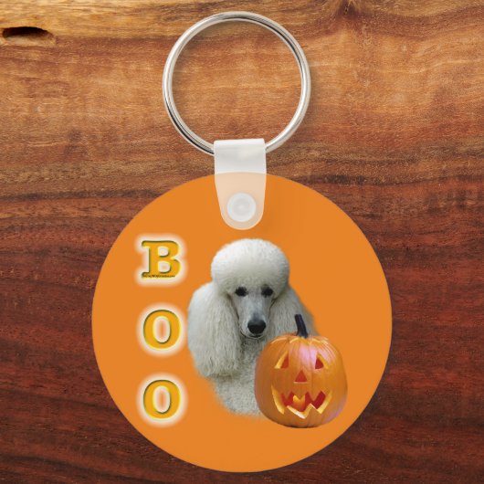 Wit gecoat poedelboek sleutelhanger (Voorkant)