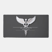 Wit Gedetailleerd Clean Caduceus Antraciet Medical Bureaumat (Voorkant)