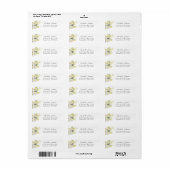 Wit & Geel Bloem Motief Retouradres Label 2 (Full Sheet)
