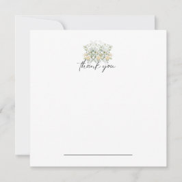 Wit & Geel Bloemen Dank u Notecard Bedankkaart