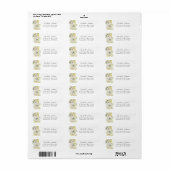 Wit & Geel Bloemendecor Retouradreslabel Etiket (Full Sheet)