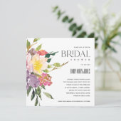 WIT GEEL BLUSH BURGUNDY FLORAL VRIJGEZELLENFEEST KAART (Staand voorkant)
