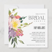 WIT GEEL BLUSH BURGUNDY FLORAL VRIJGEZELLENFEEST KAART (Voorkant)