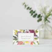 WIT GEEL BLUSH BURGUNDY FLORALE TROUWWEBSITE VISITEKAARTJE (Staand voorkant)