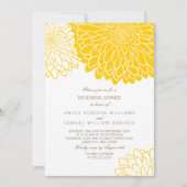 Wit Geel Chrysanthemum Eenvoudig repetitie diner Kaart (Voorkant)